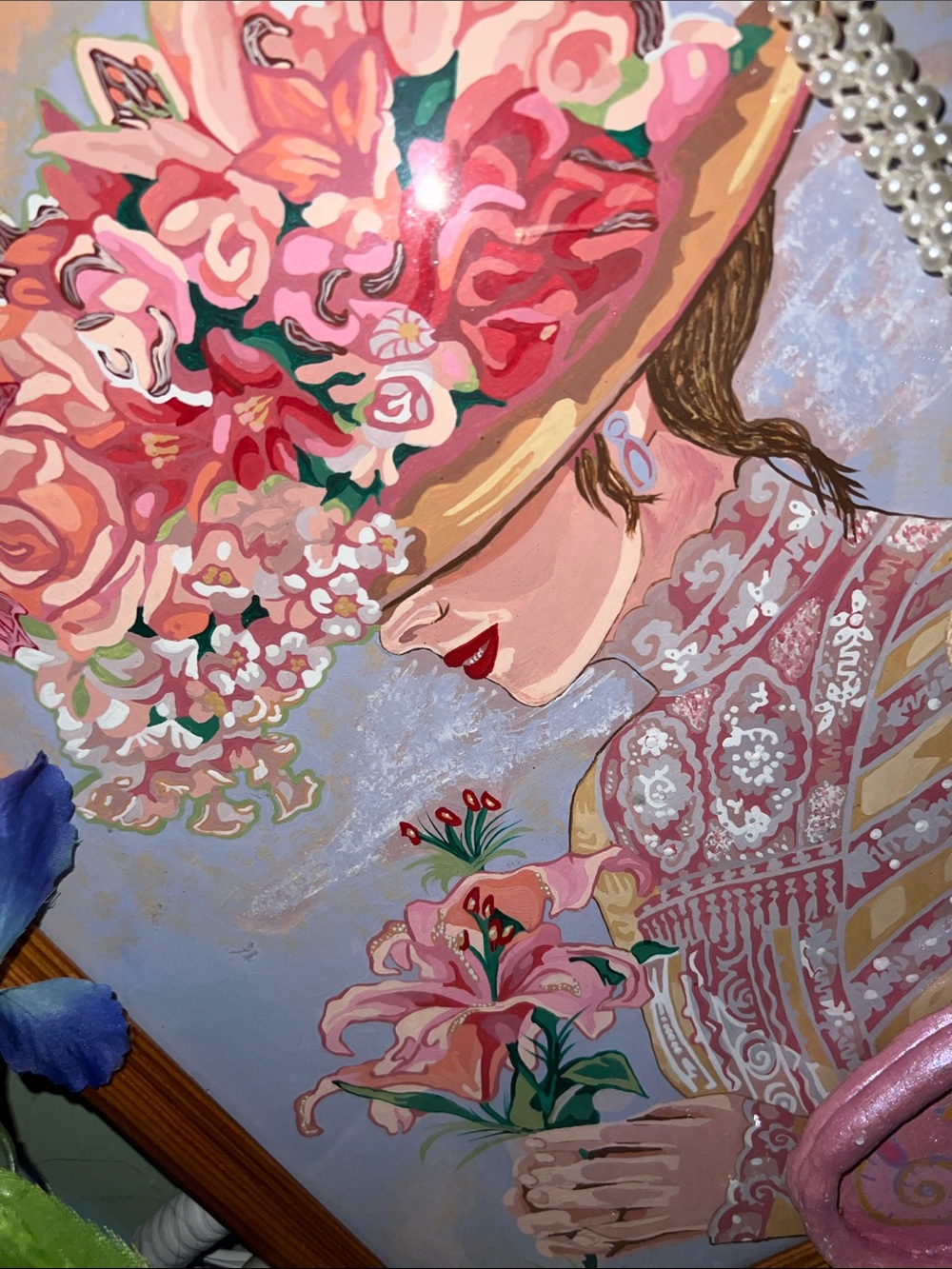 Victorian Lady Portrait paint by number painting Print in Pink and Cream - Picture 6 of 6